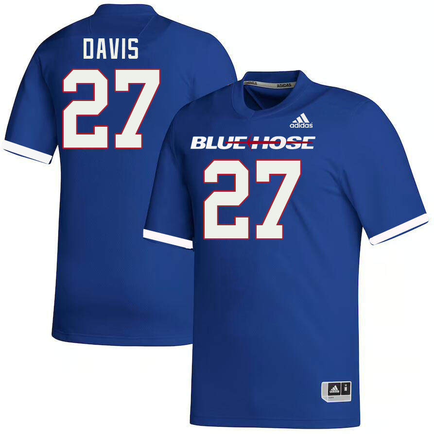 Men-Youth #27 Conley Davis Presbyterian Blue Hose 2023 College Football Jerseys Stitched-Blue